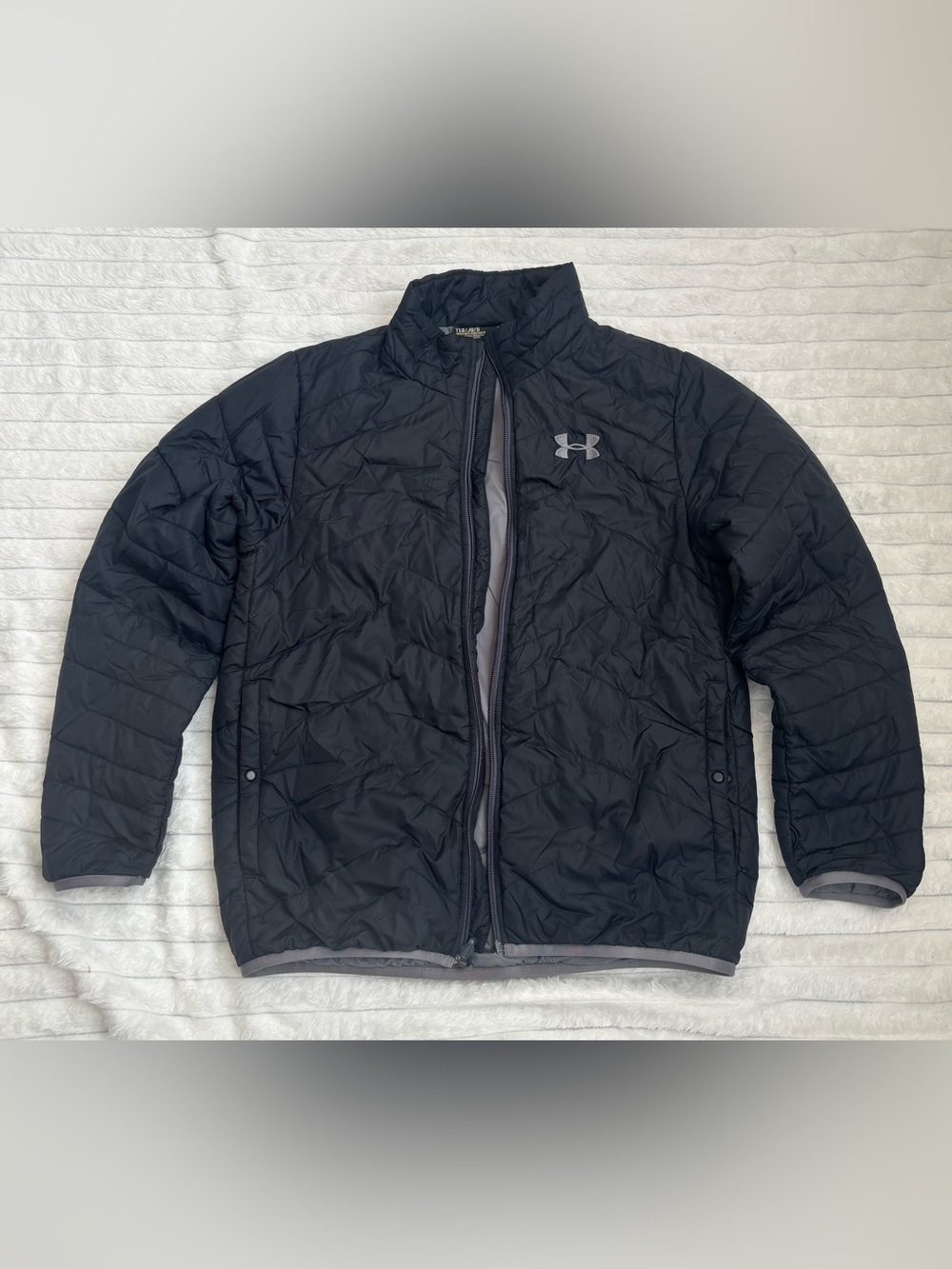Under Armour Kids Black Quilted Puffer Jacket with Reflective Logo